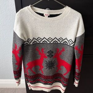 Mossimo Supply Co. Festive Reindeer Sweater - Cream, Gray, Red